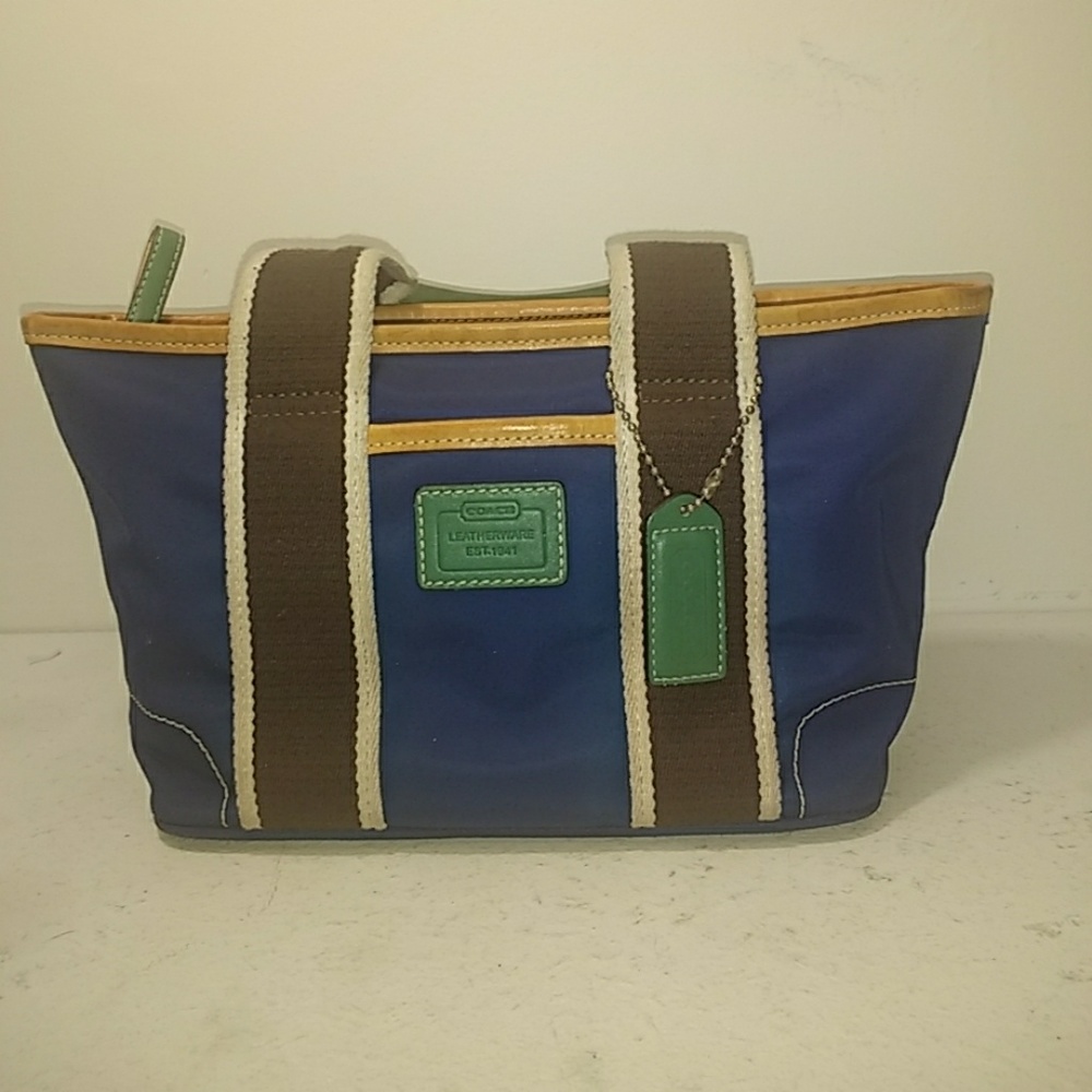 Coach Microfiber Blue Mini Lunch Pail purse